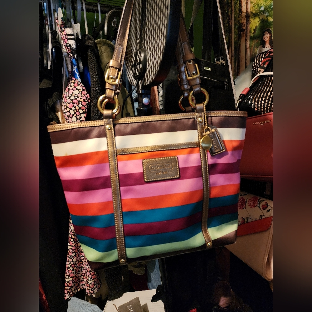 COACH Multicolor Legacy Stripe Tote